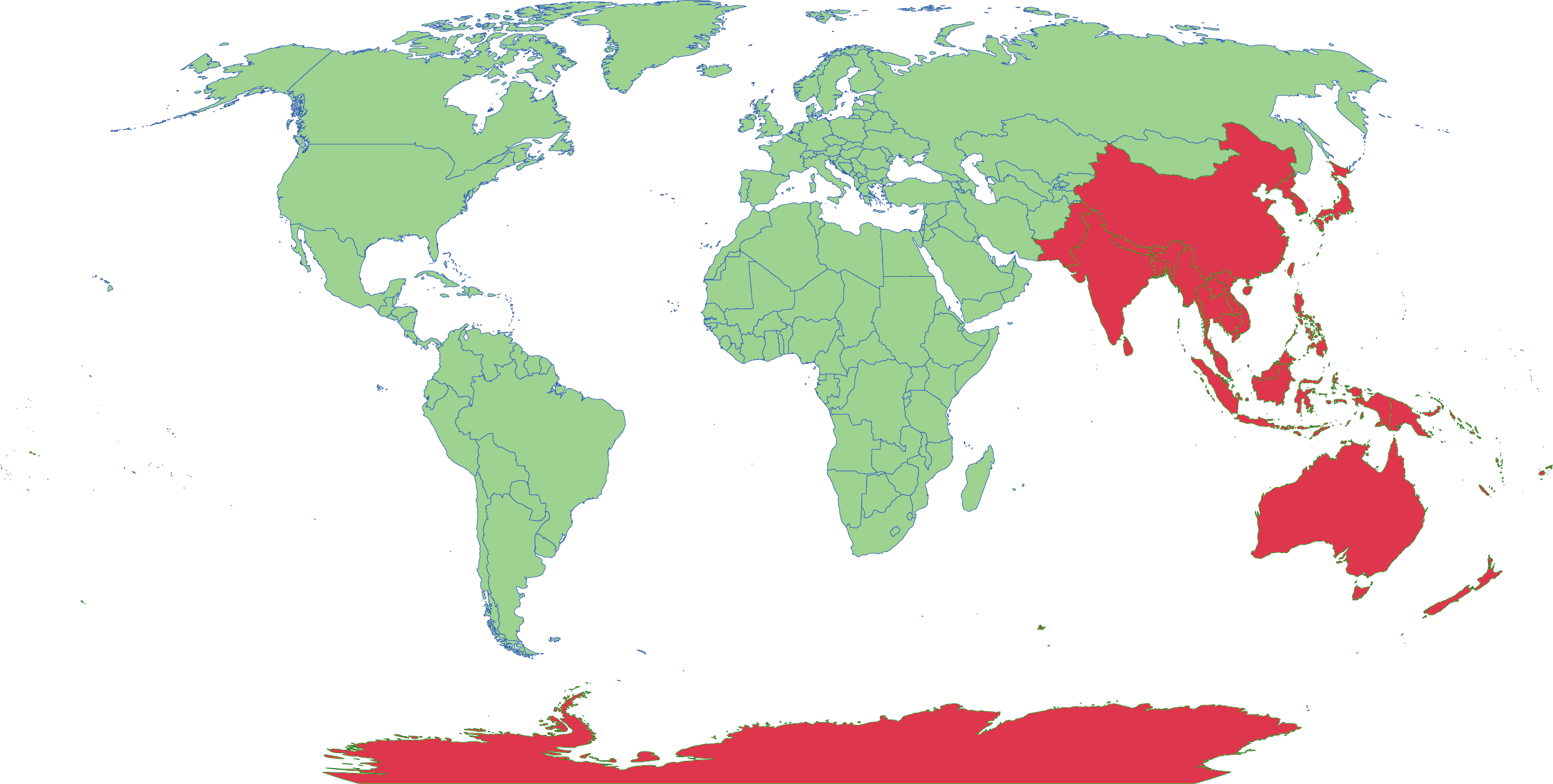 Wold representation of the countries in which RESCA operates.